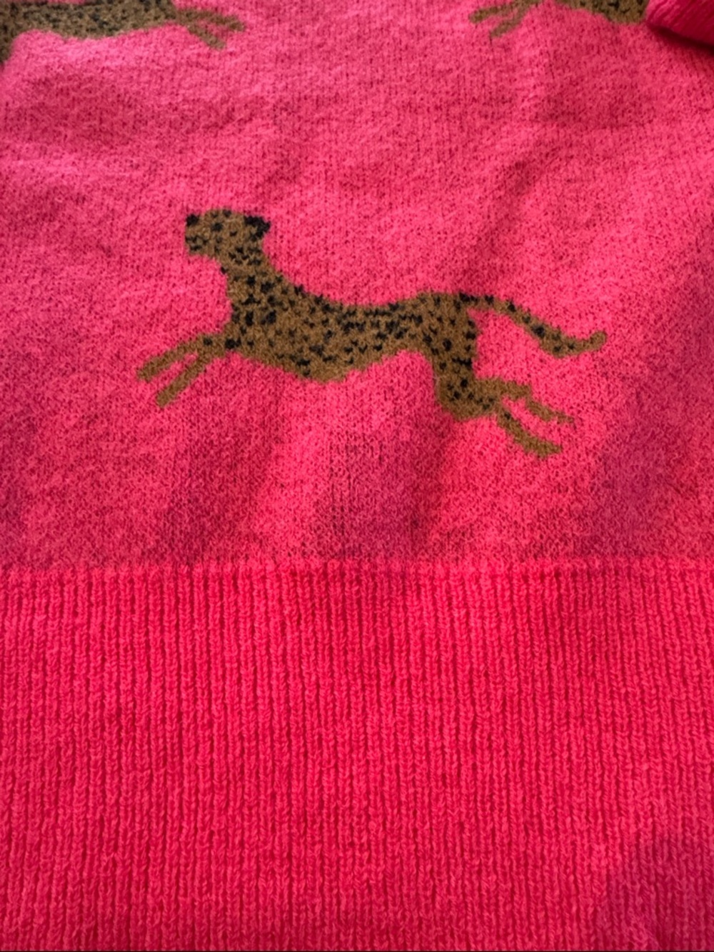 NWT! Easel Gorgeous Pink Sweater with Running Cheetah Motif Plus 1X, 3X - Picture 10 of 12